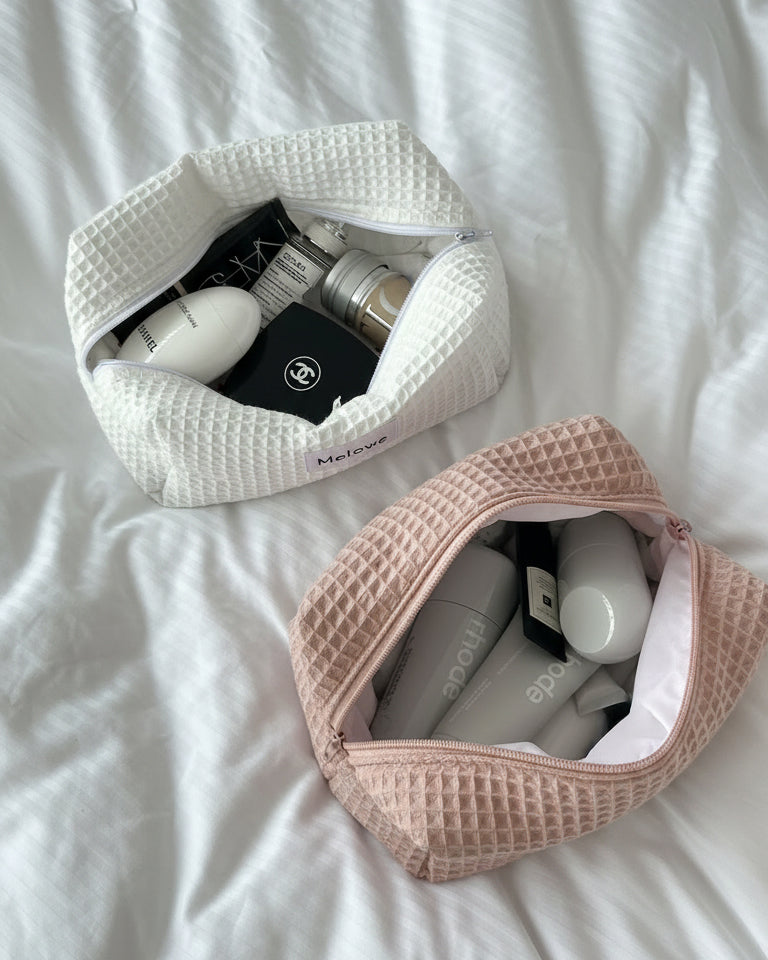 Waffle Beauty Bag - White