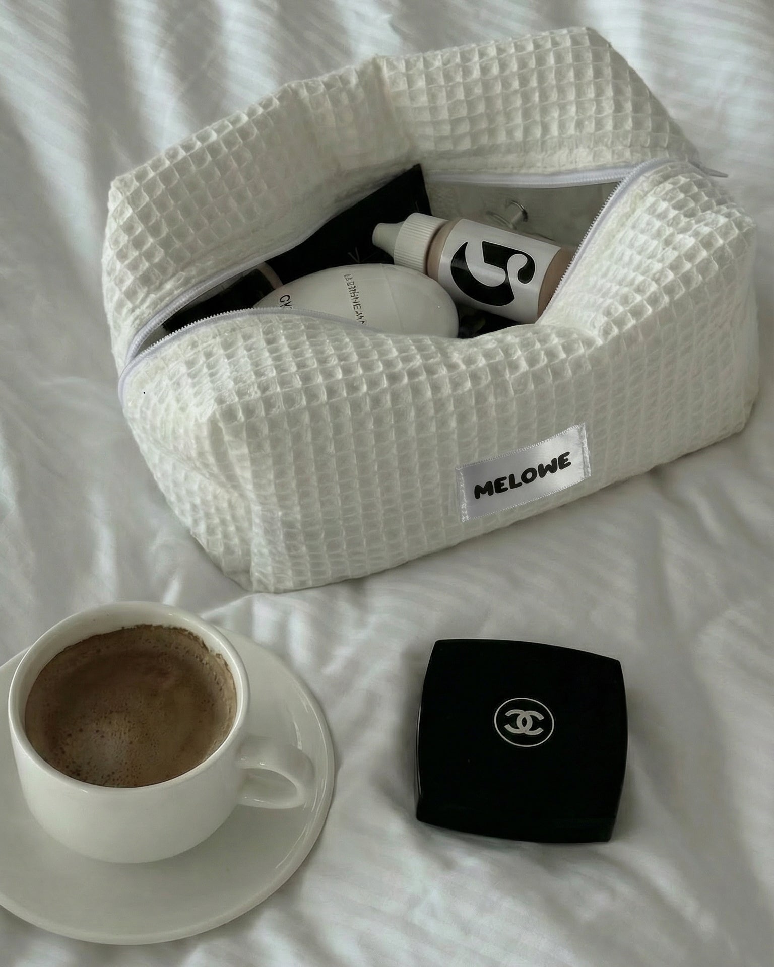 Waffle Beauty Bag - White
