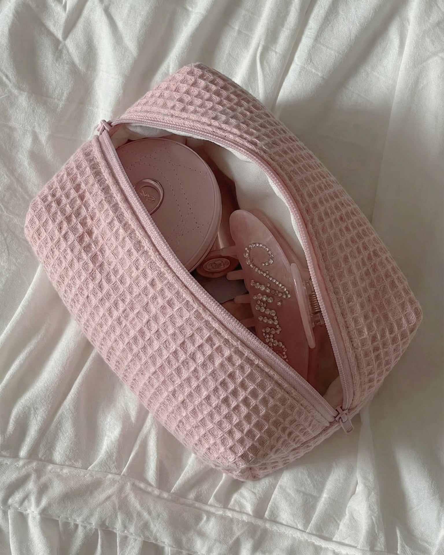 Waffle Beauty Bag - Pink